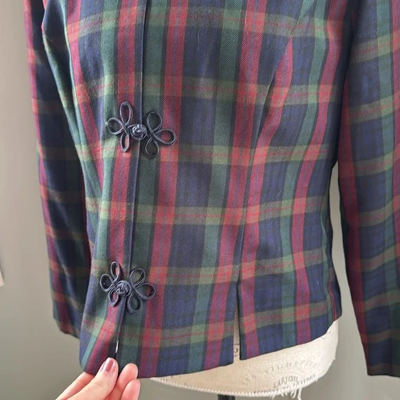 Vintage Miss Dorby dark plaid jacket EVC size 12 - Picture 5 of 12